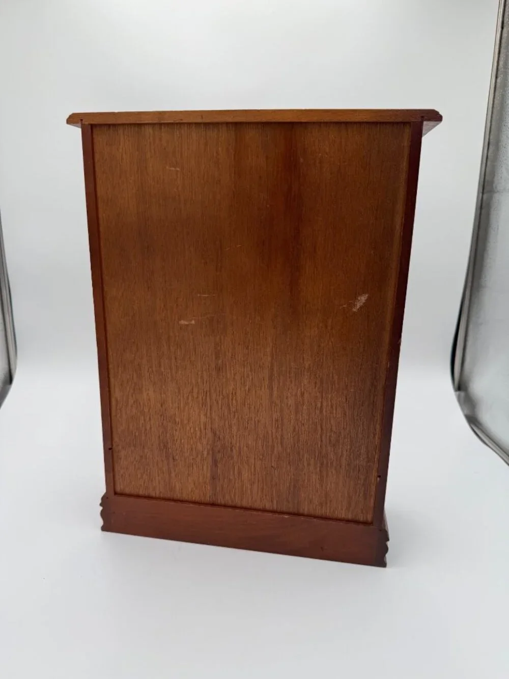 Vintage Wooden Jewelry Box Glass Doors Drawer 90's Storage Drawer